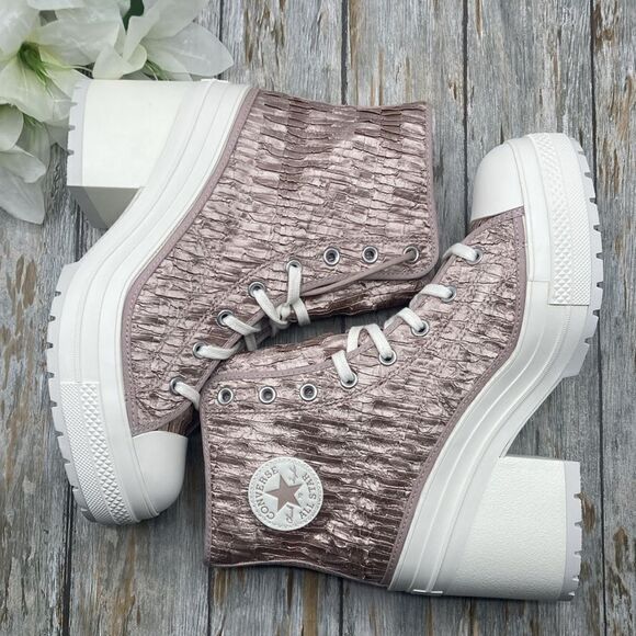 Converse Chuck 70 De Luxe Heel Hightop Satin Boots Shoes SneakersSize 12.5 - Picture 2 of 16